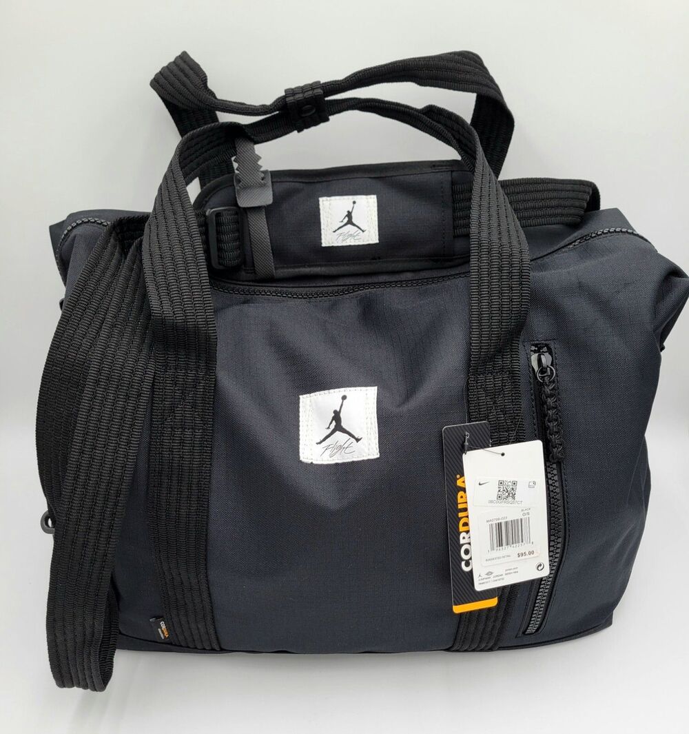 Nike Jordan Flight Duffle Bag Cordura Edition Black Travel Gym Training 40L NWT